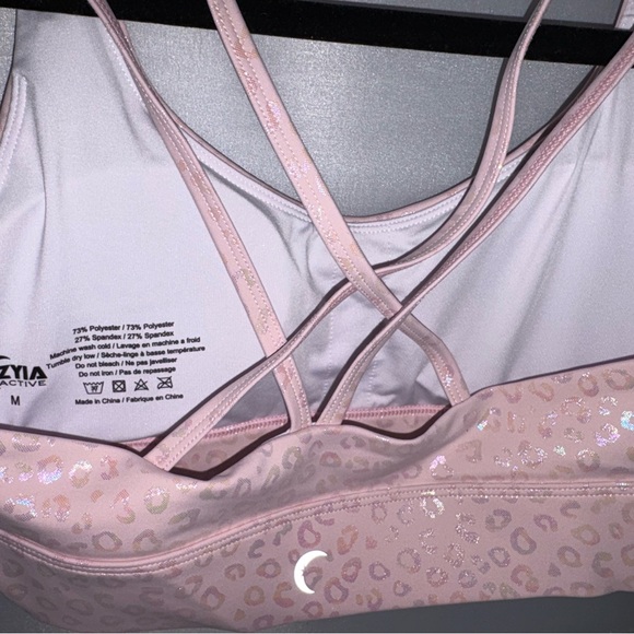 ZYIA Light Pink Leopard Sports Bra - Picture 3 of 4